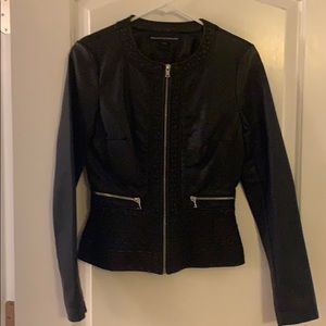 Black leather coat